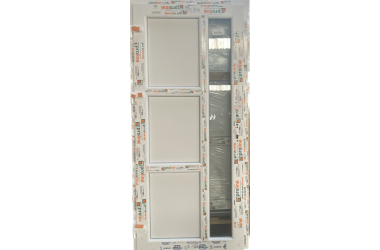 Facadedøre med aflangt glas og 3 fyldninger